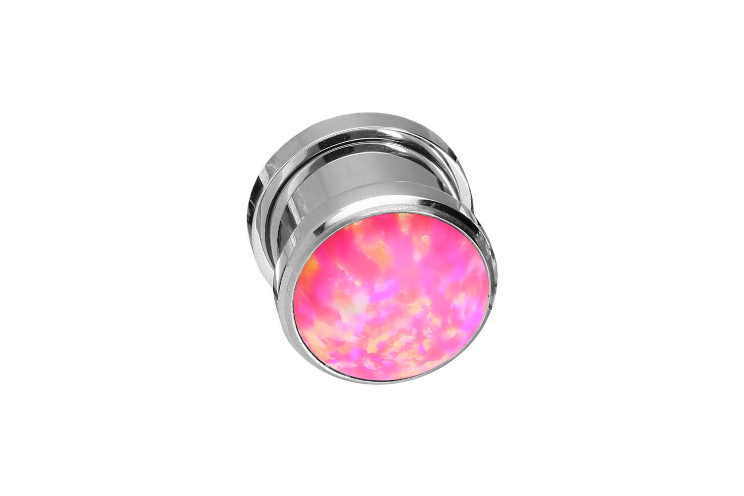 Chirurgenstahl Plug SYNTHETISCHER OPAL ++SALE++ von Piercingline